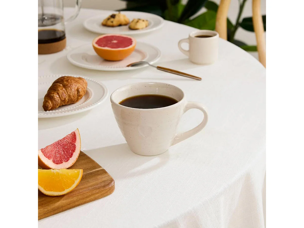 Lot de 6 Mugs en Céramique "Adèle" 38cl Blanc
