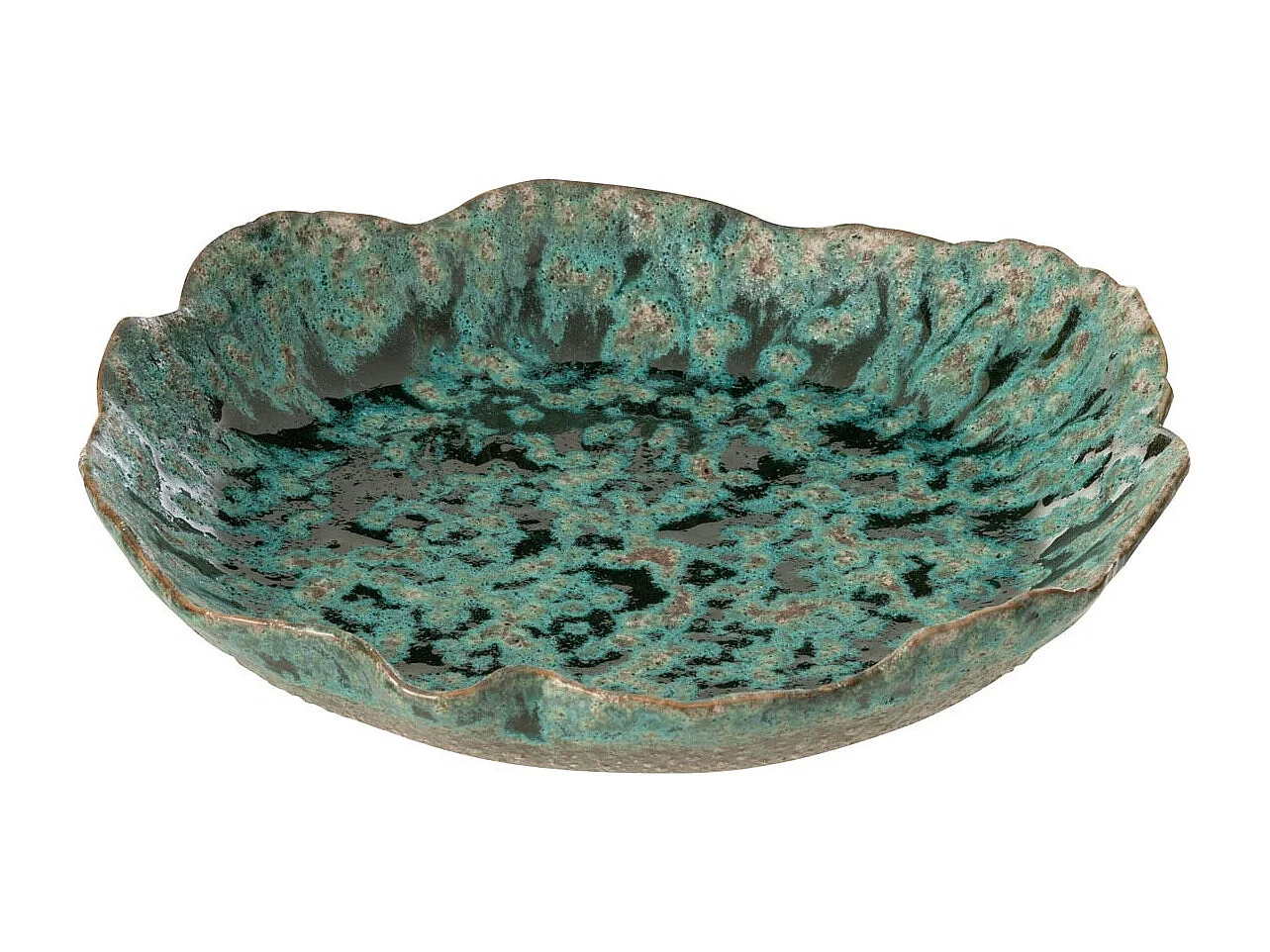 Coupelle Déco en Céramique "Naga" 30cm Bleu Azur