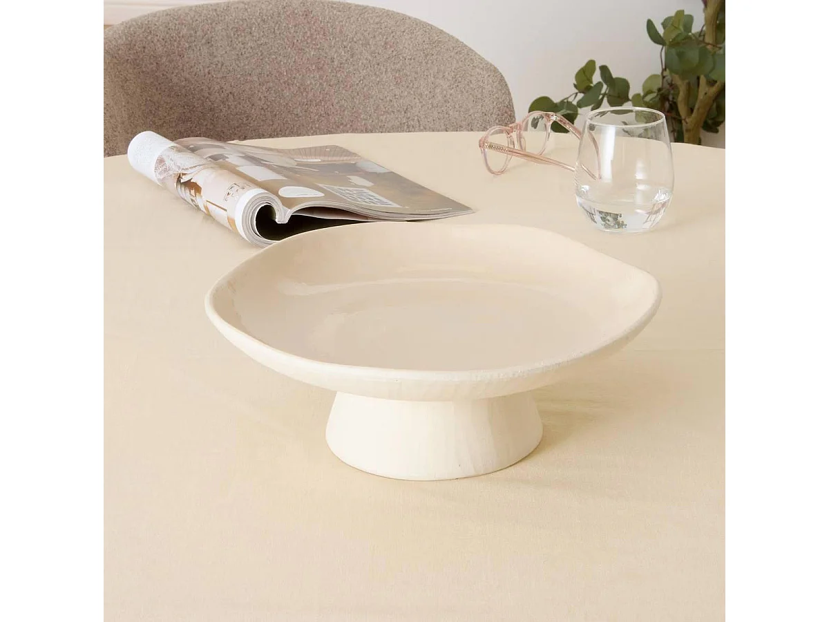 Coupe Déco en Céramique "Aria" 28cm Beige