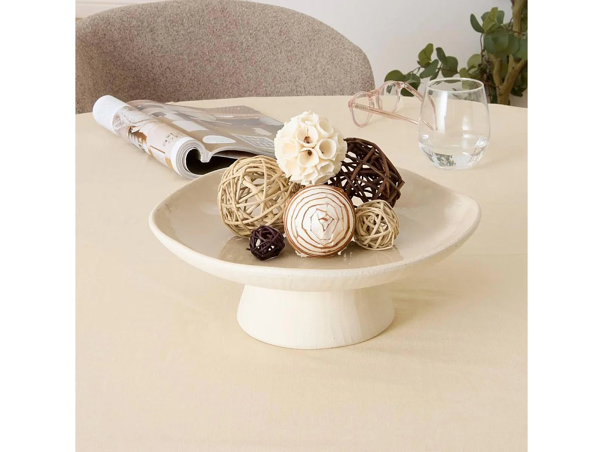 Coupe Déco en Céramique "Aria" 28cm Beige