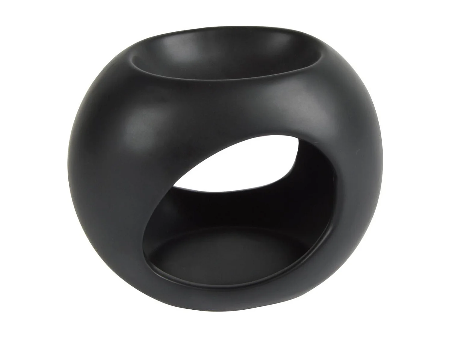 Brûle Parfum en Céramique "Orbe" 13cm Noir