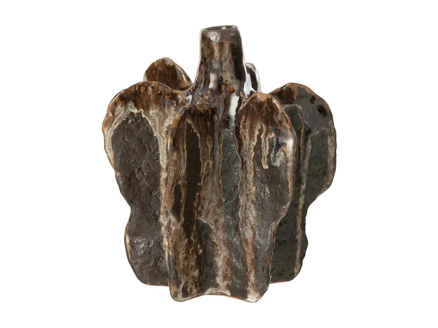 Vase Déco en Céramique "Naga" 15cm Marron