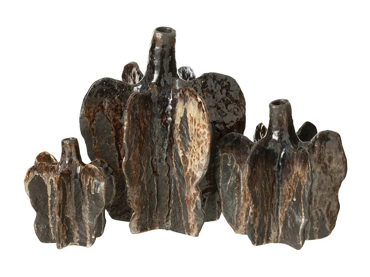 Vase Déco en Céramique "Naga" 15cm Marron