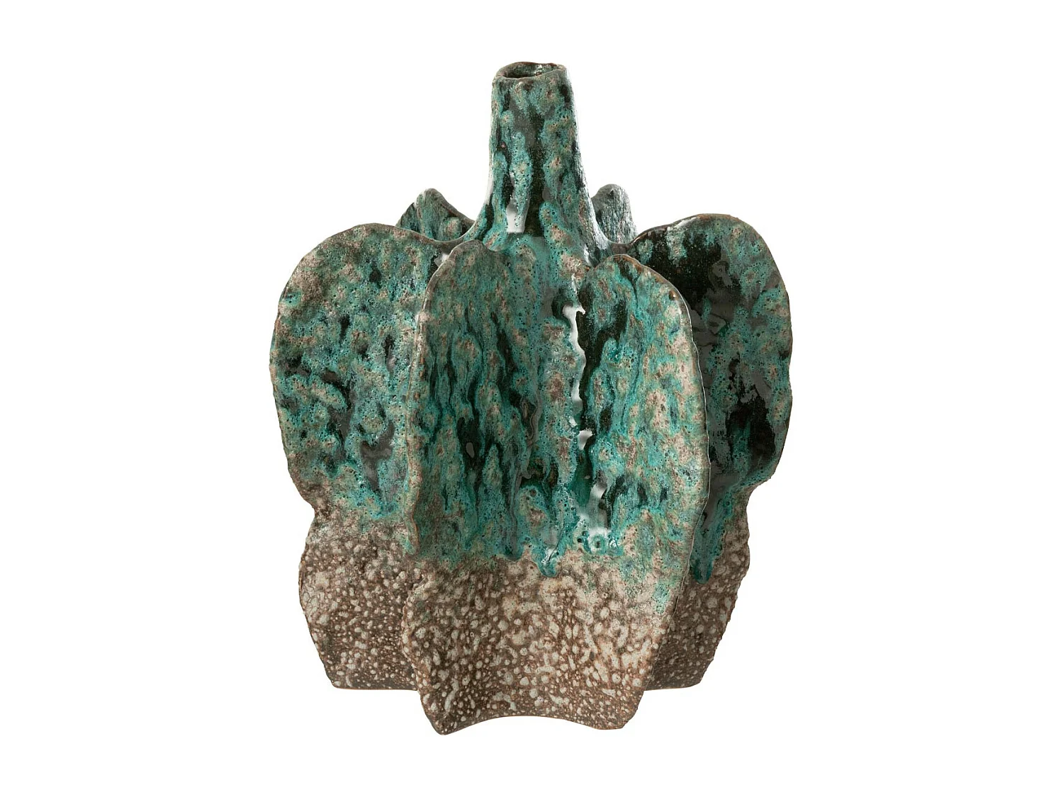 Vase Déco en Céramique "Naga" 30cm Bleu Azur