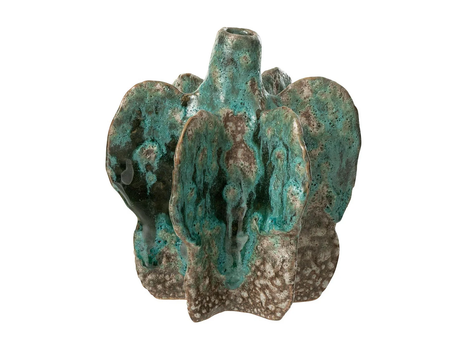 Vase Déco en Céramique "Naga" 15cm Bleu Azur