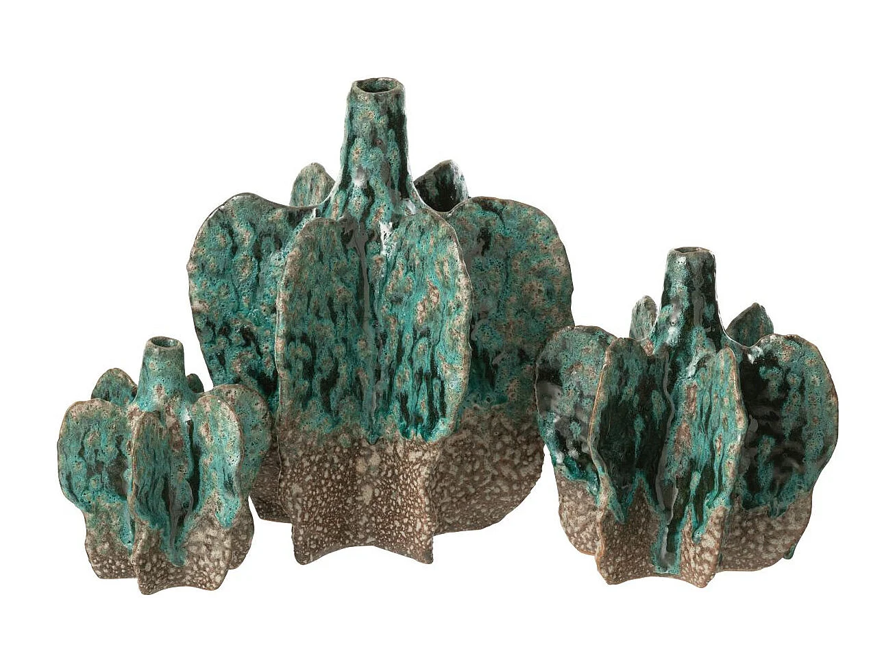 Vase Déco en Céramique "Naga" 15cm Bleu Azur