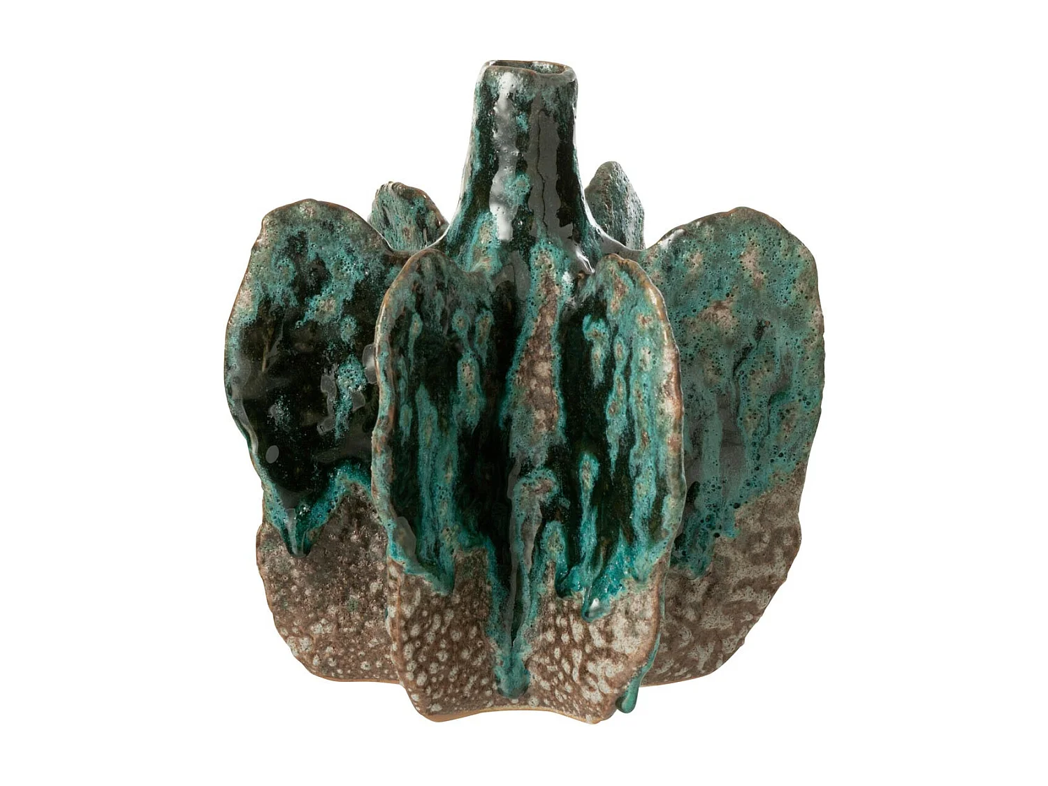 Vase Déco en Céramique "Naga" 20cm Bleu Azur