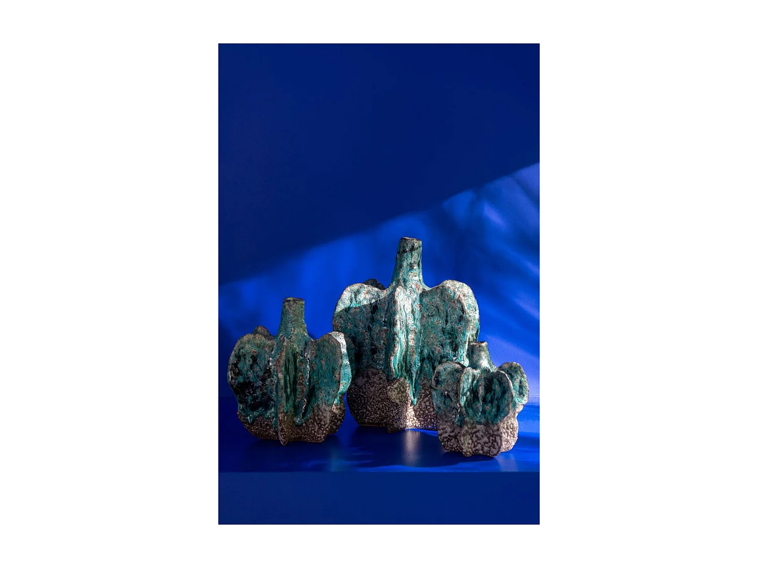 Vase Déco en Céramique "Naga" 20cm Bleu Azur