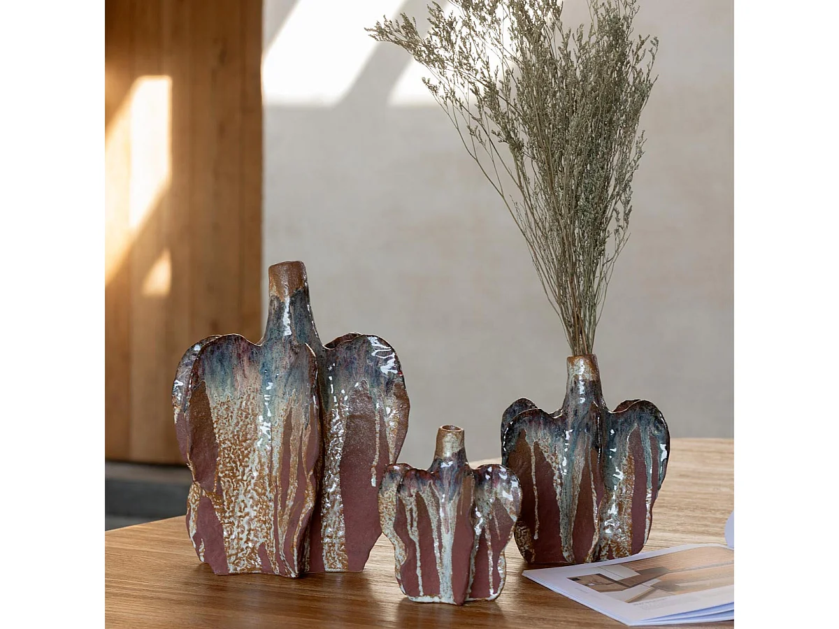 Vase Déco en Céramique "Naga" 20cm Rouille
