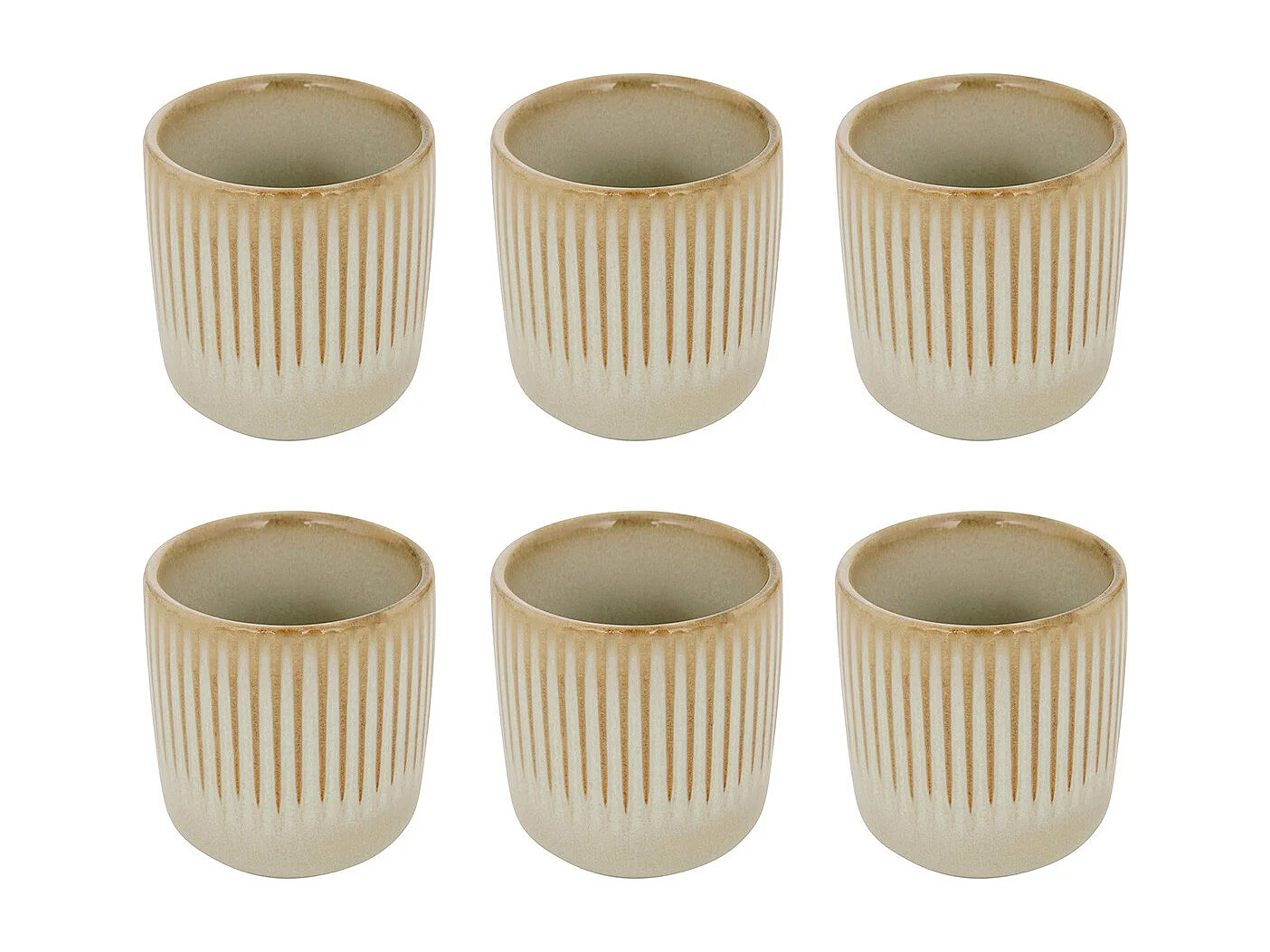 Lot de 6 Tasses à Café "Chloe" 11cl Beige