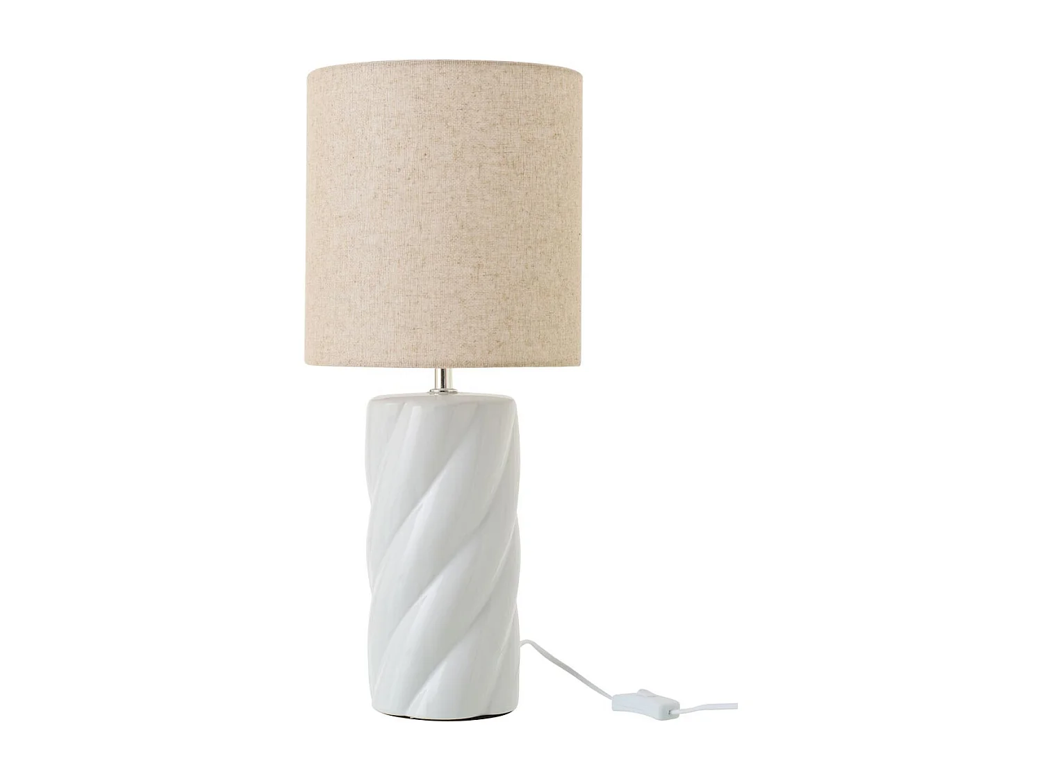 Lampe à Poser en Céramique "Swirl" 53cm Blanc