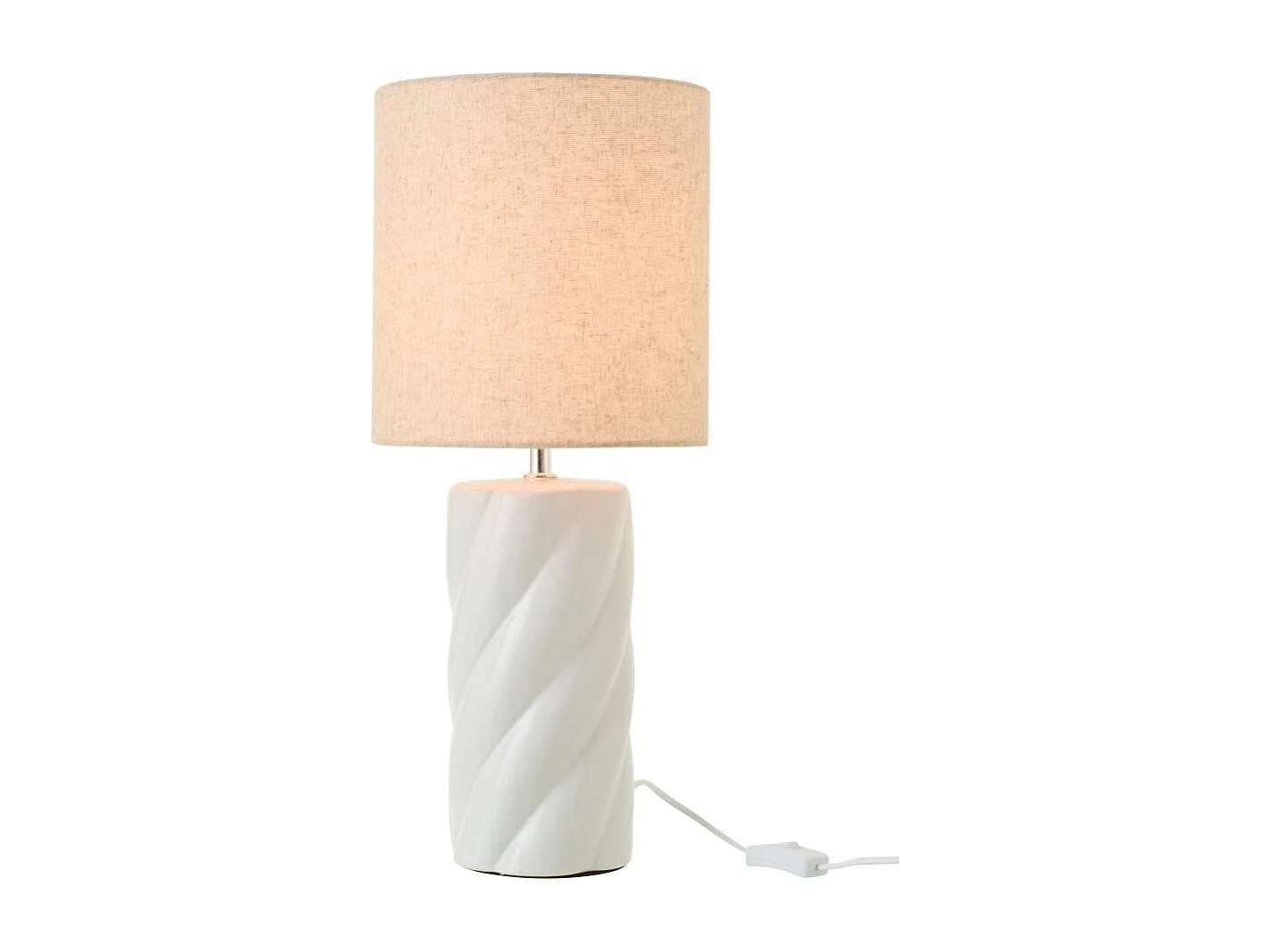 Lampe à Poser en Céramique "Swirl" 53cm Blanc