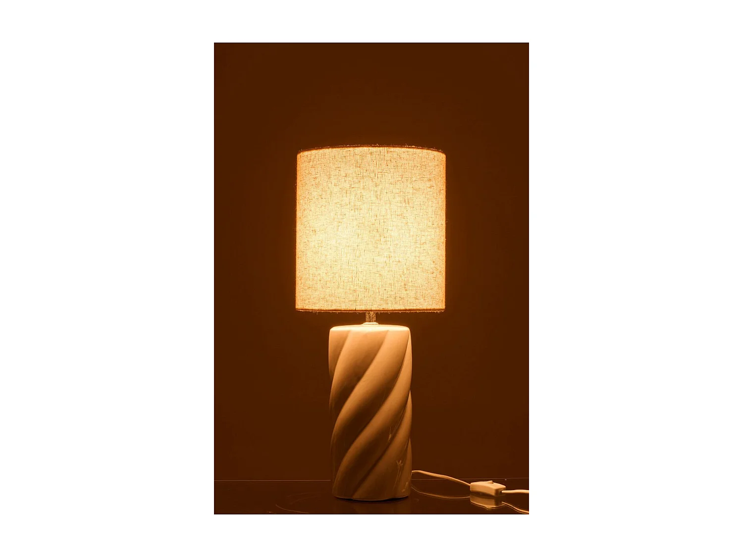Lampe à Poser en Céramique "Swirl" 53cm Blanc