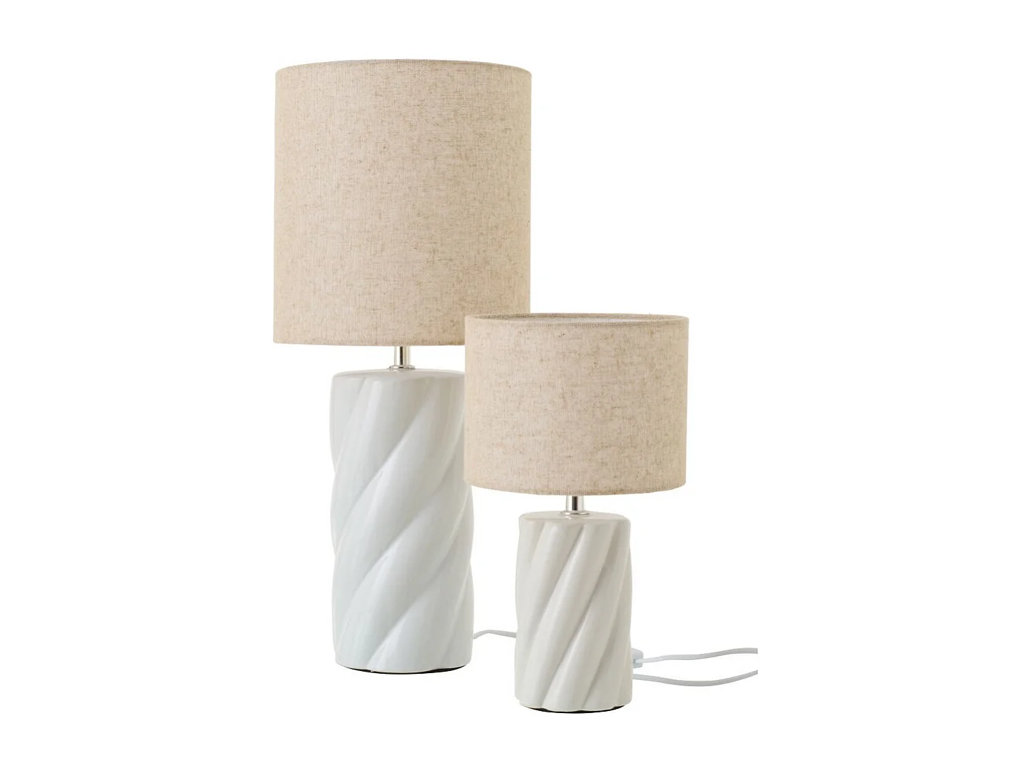 Lampe à Poser en Céramique "Swirl" 53cm Blanc