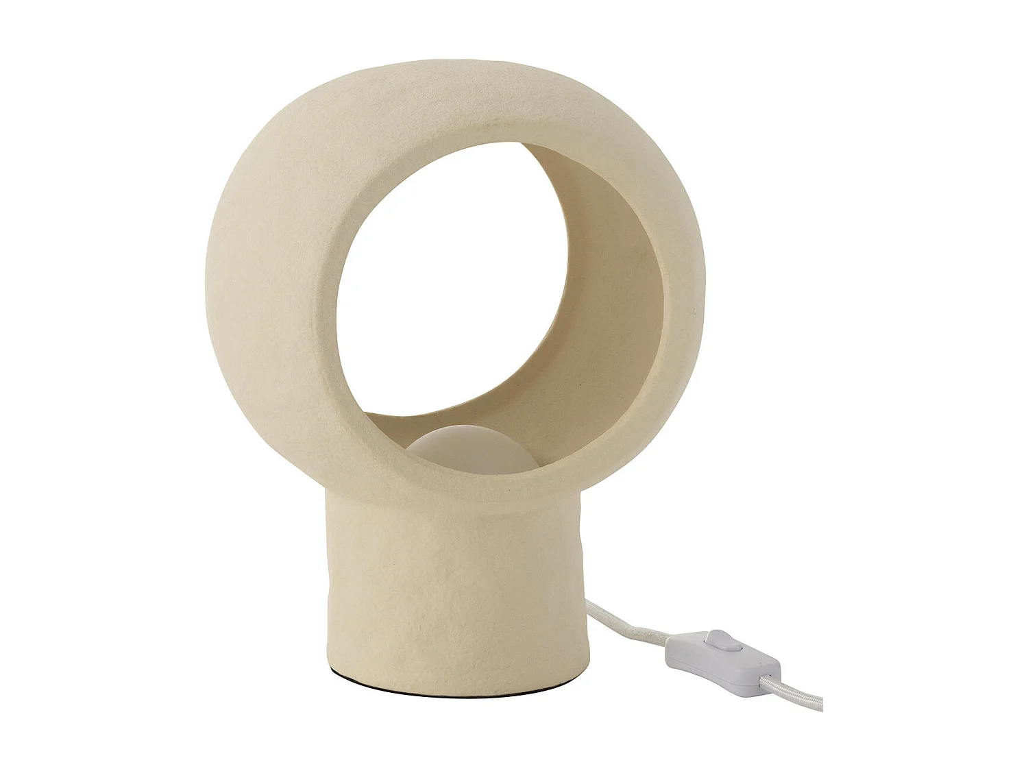 Lampe à Poser en Céramique "Cercle" 27cm Beige