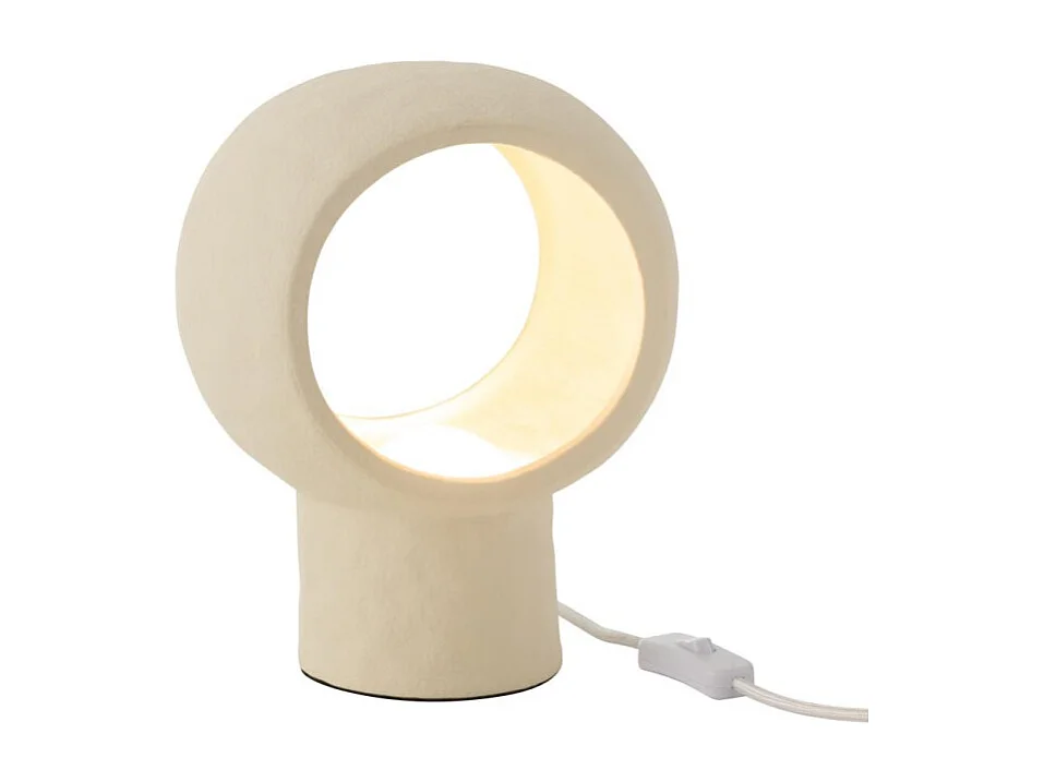 Lampe à Poser en Céramique "Cercle" 27cm Beige
