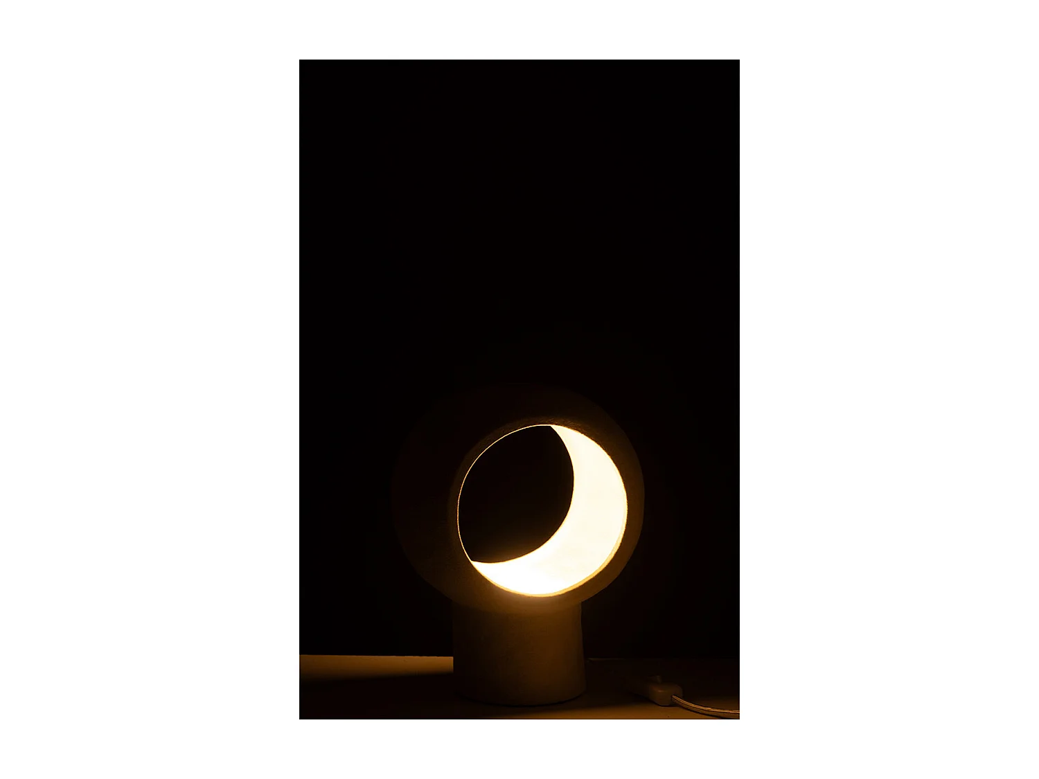 Lampe à Poser en Céramique "Cercle" 27cm Beige