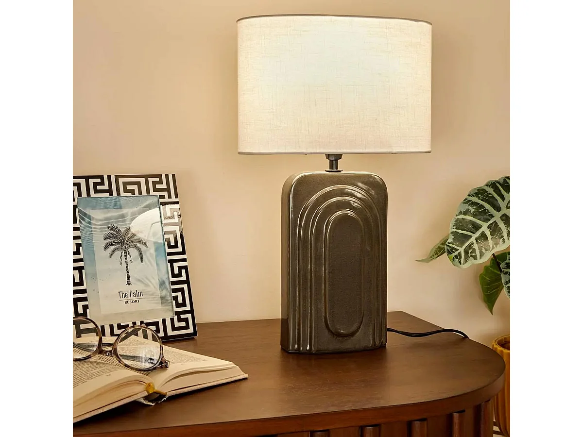 Lampe à Poser en Céramique "Monia" 42cm Noir