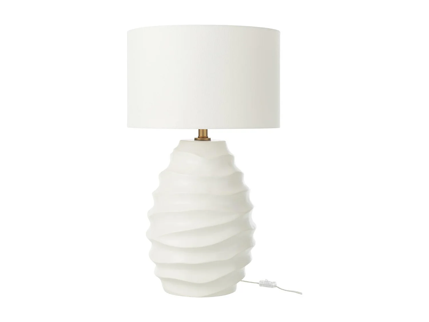 Lampe à Poser en Céramique "Vague" 68cm Blanc