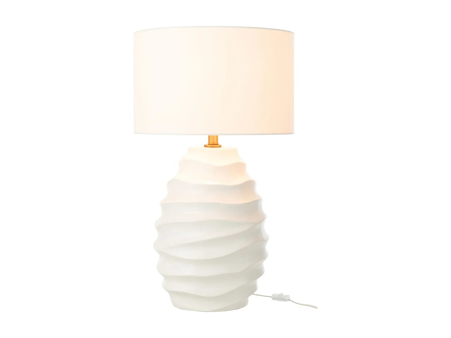 Lampe à Poser en Céramique "Vague" 68cm Blanc
