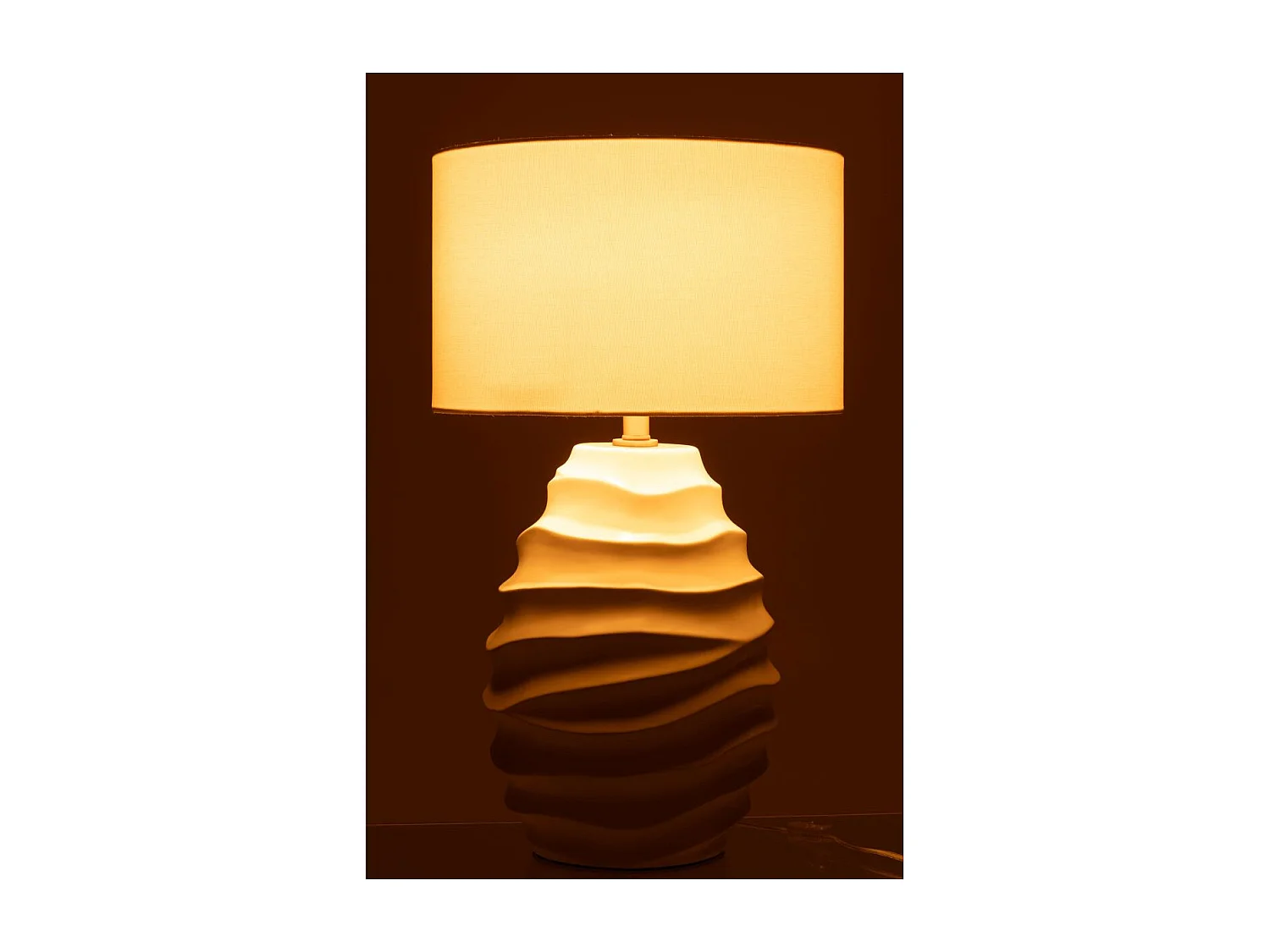 Lampe à Poser en Céramique "Vague" 68cm Blanc