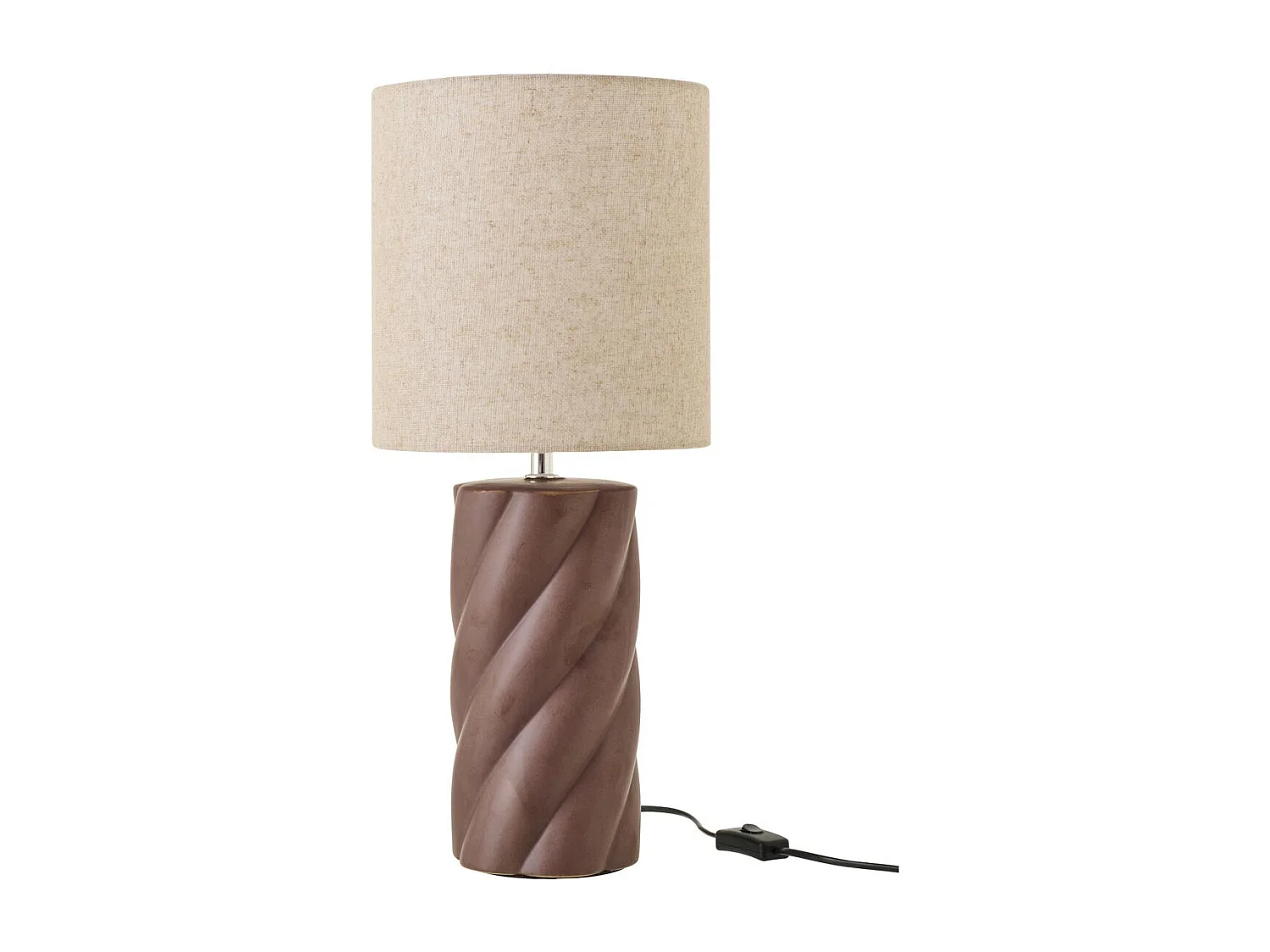 Lampe à Poser en Céramique "Swirl" 53cm Marron Foncé
