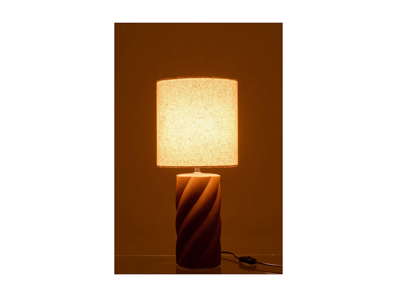 Lampe à Poser en Céramique "Swirl" 53cm Marron Foncé
