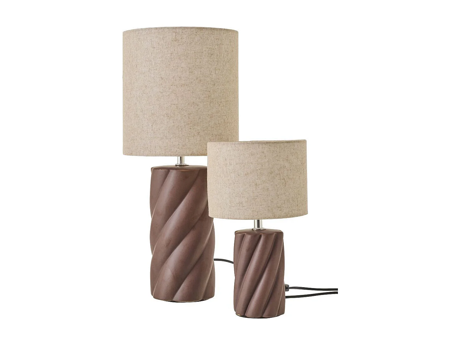 Lampe à Poser en Céramique "Swirl" 53cm Marron Foncé