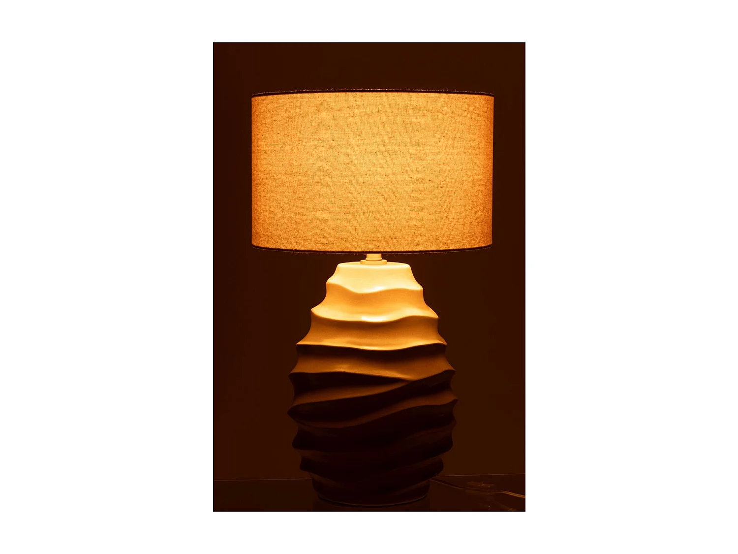 Lampe à Poser en Céramique "Vague" 68cm Beige