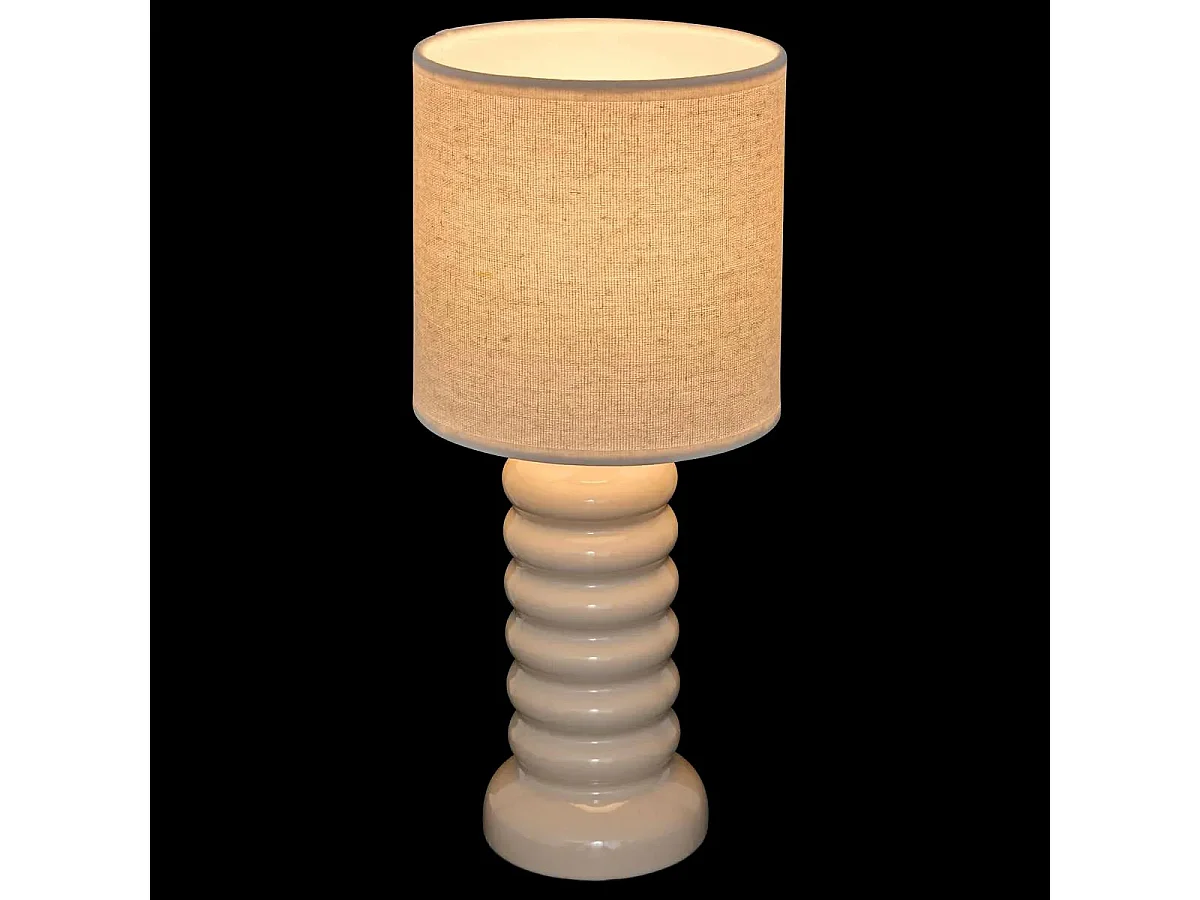 Lampe à Poser en Céramique "Vinas" 33cm Crème