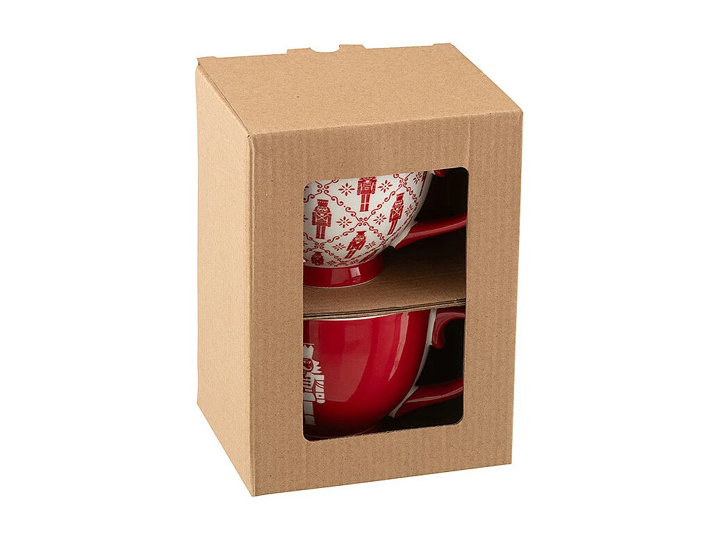 Lot de 2 Mugs en Céramique "Casse-Noisette" 45cl Rouge
