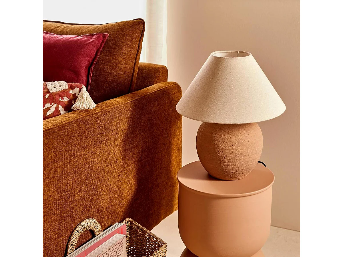 Lampe à Poser en Céramique "Seiya" 38cm Terracotta