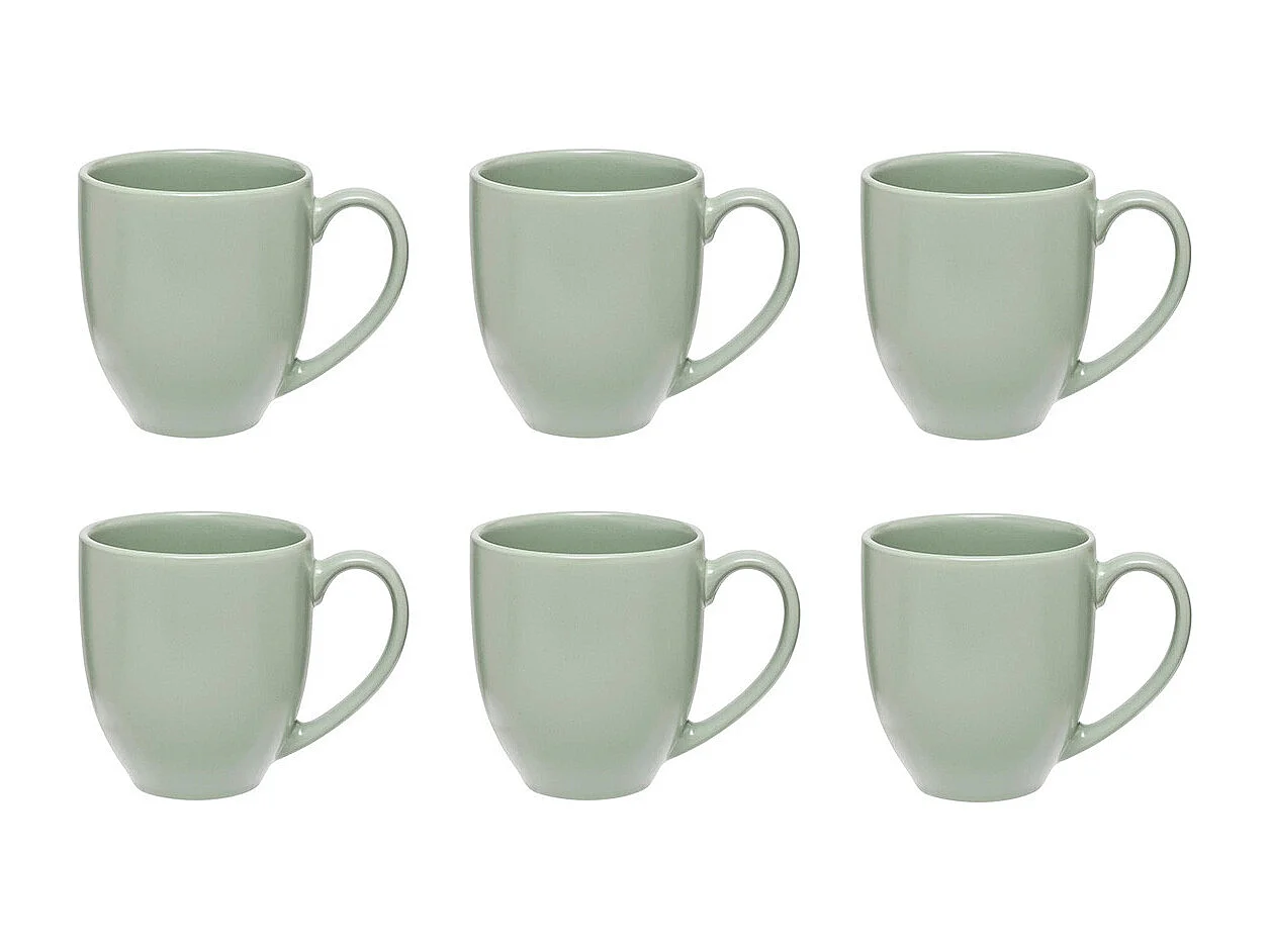 Lot de 6 Mugs en Céramique "Maé" 48cl Vert Olive