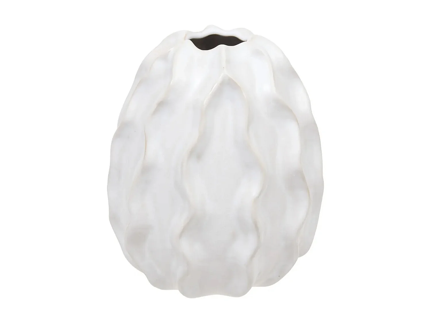 Vase Design en Céramique "Sandri" 17cm Blanc