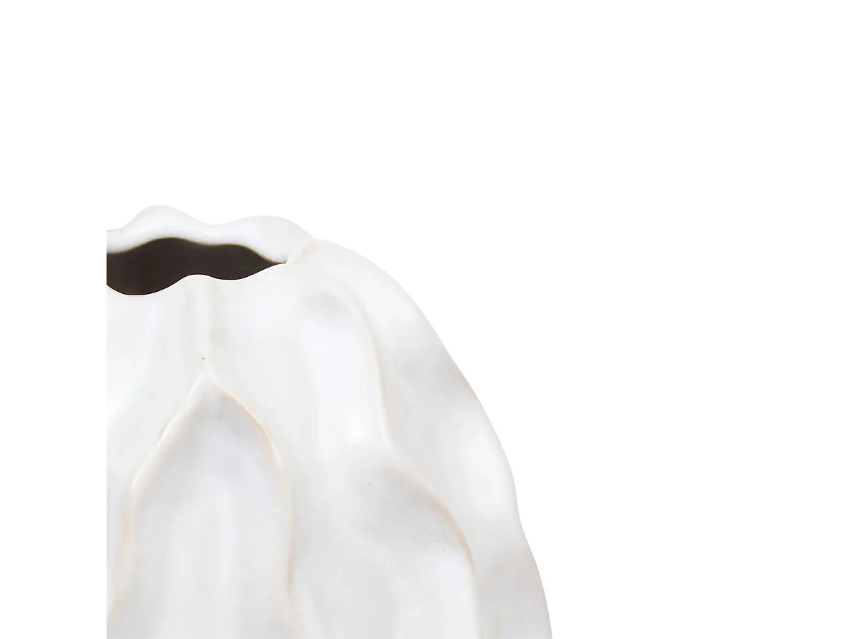 Vase Design en Céramique "Sandri" 17cm Blanc