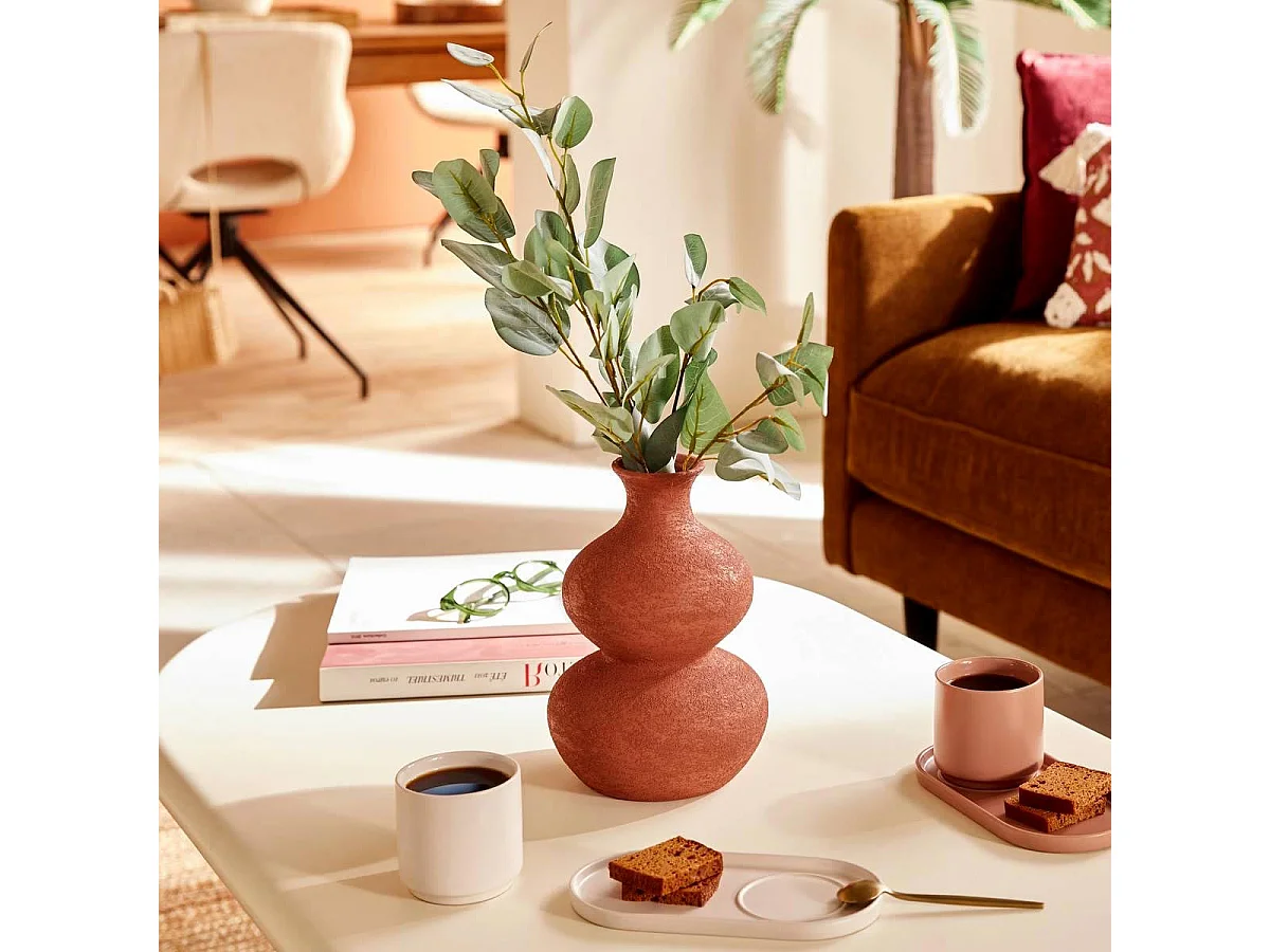 Vase Design en Céramique "Ezia" 23cm Terracotta