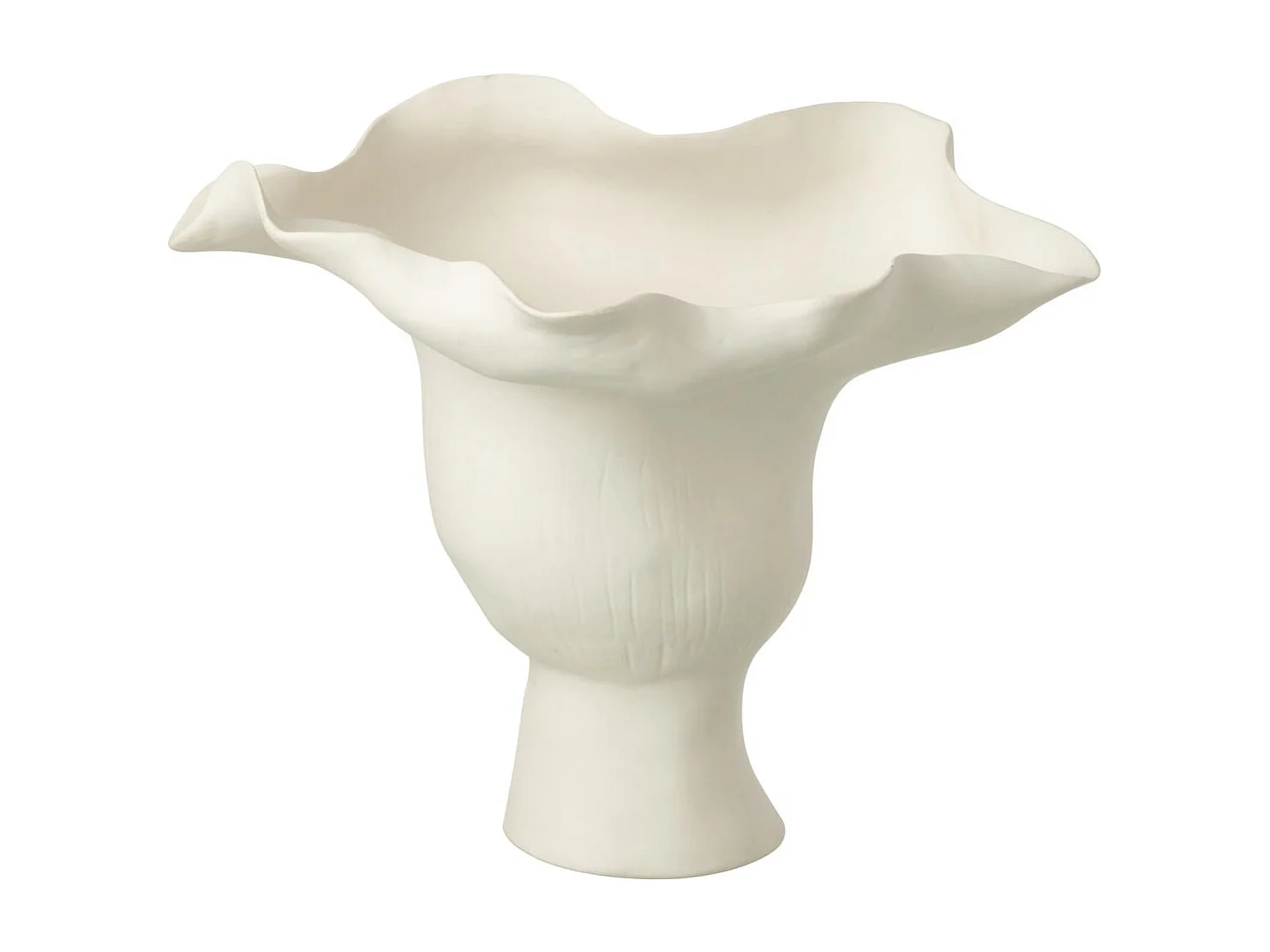 Vase Irrégulier en Céramique "Helix" 31cm Blanc