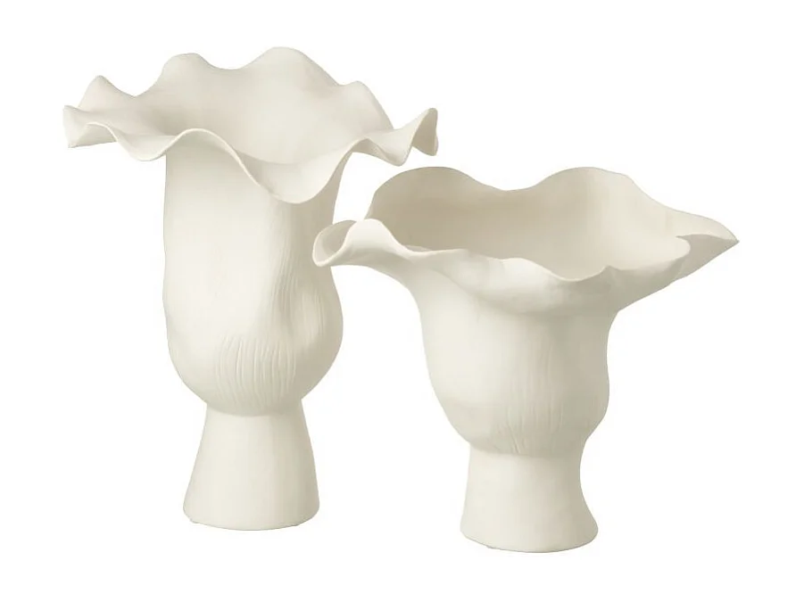 Vase Irrégulier en Céramique "Helix" 31cm Blanc