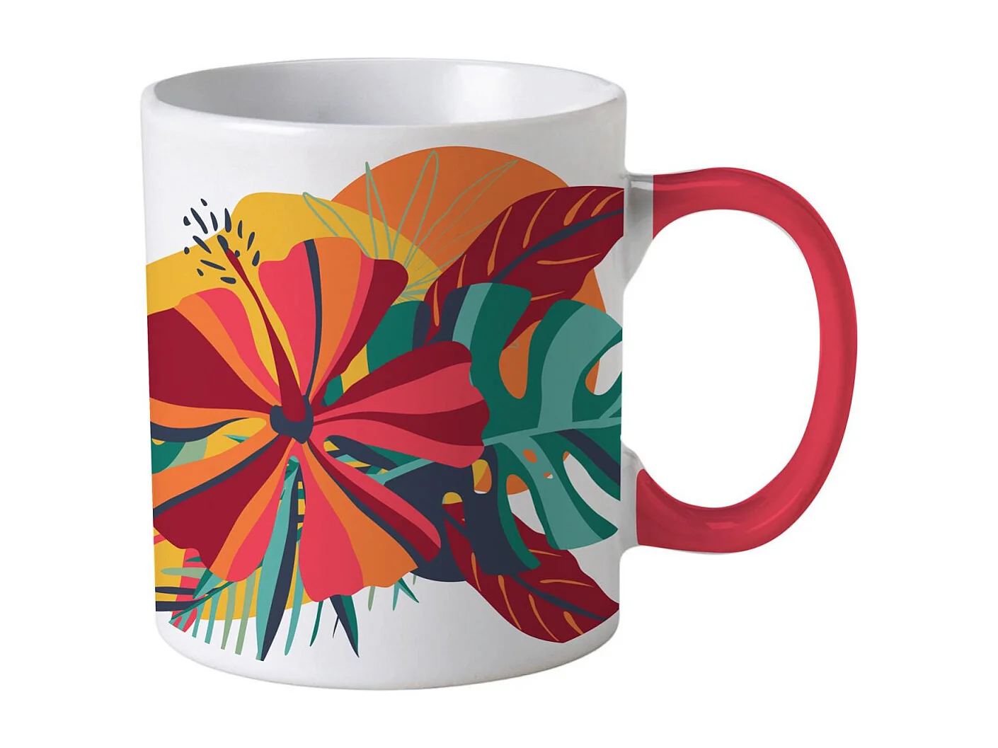 Lot de 6 Mugs en Céramique "Paradis Exotique" 30cl Multicolore