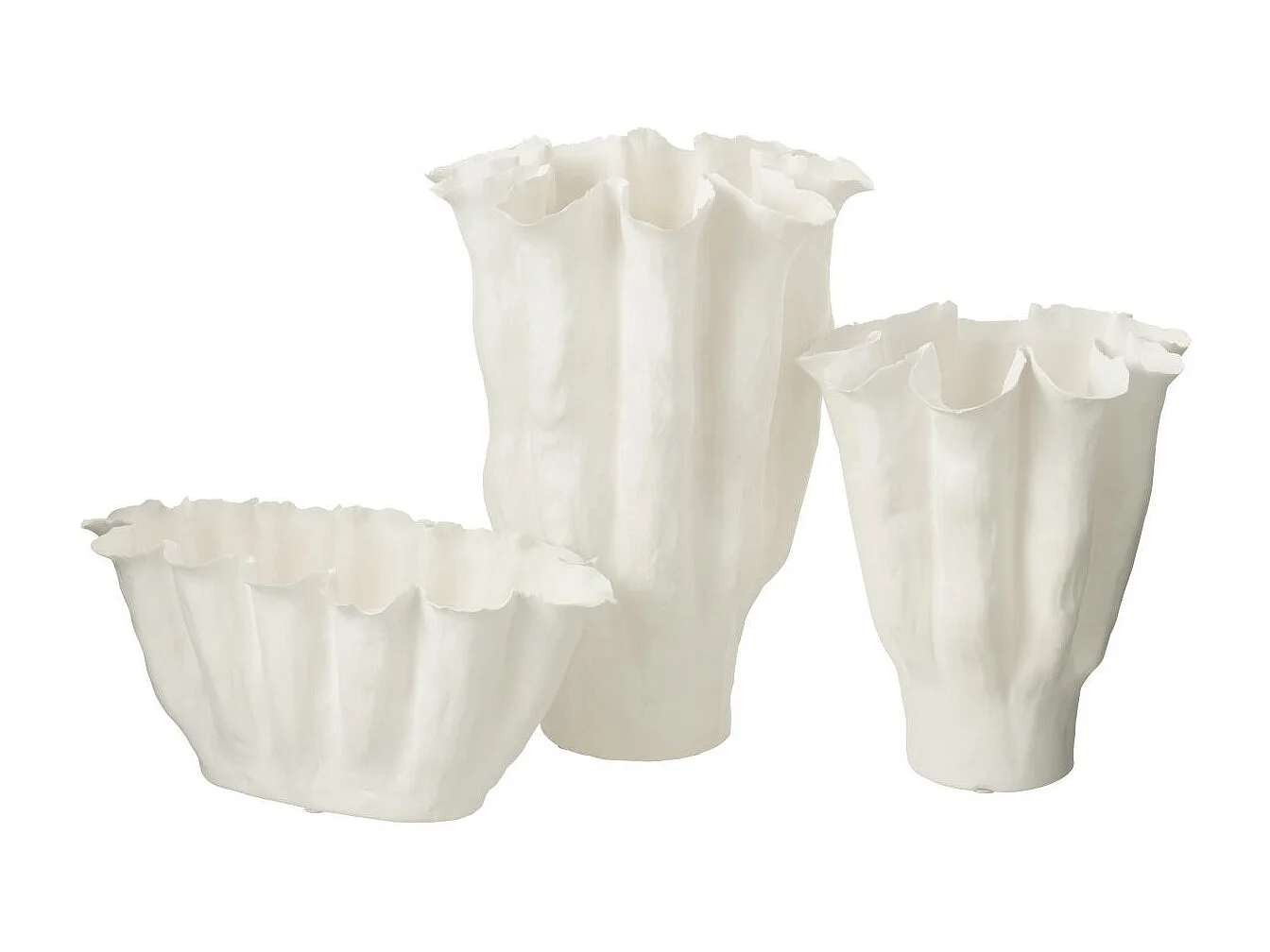 Vase Déco en Céramique "Calyx" 42cm Blanc