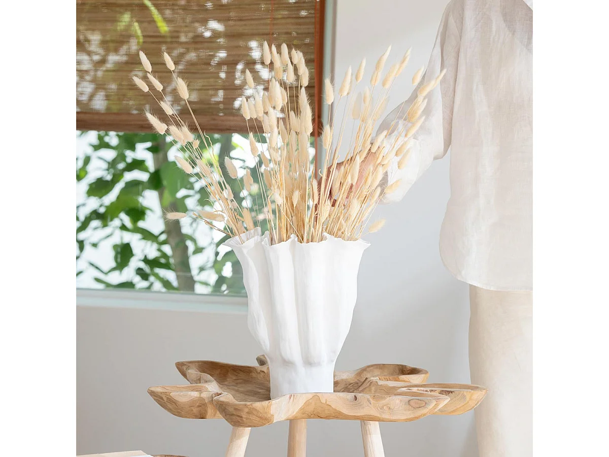 Vase Déco en Céramique "Calyx" 42cm Blanc
