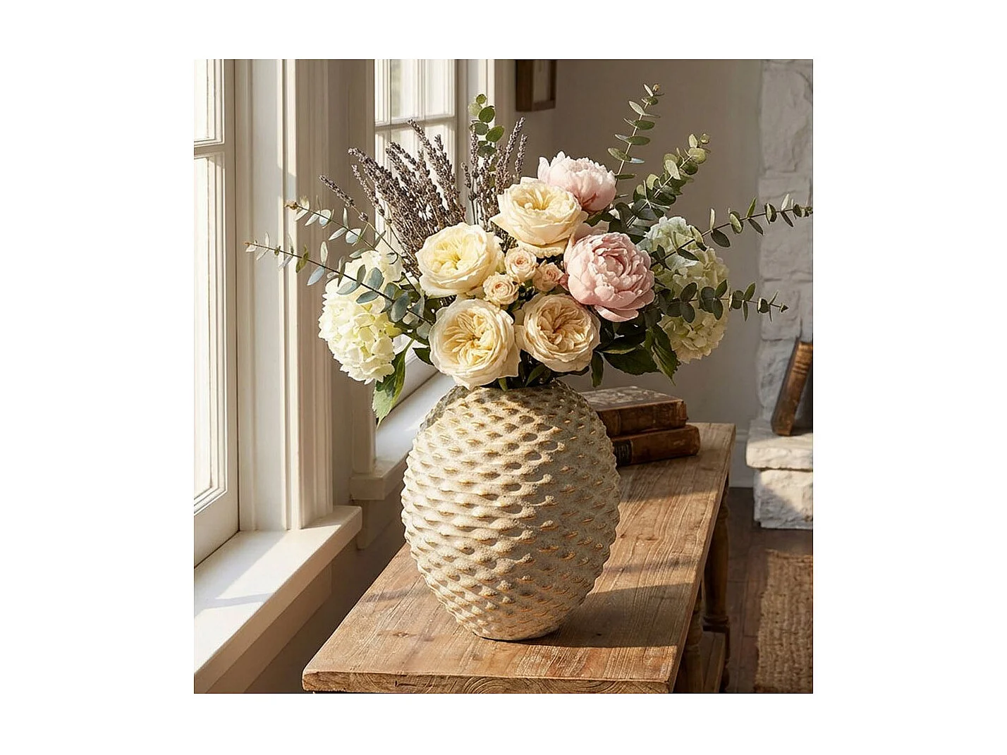 Vaso in ceramica beige cm Ø 23,5x28,5