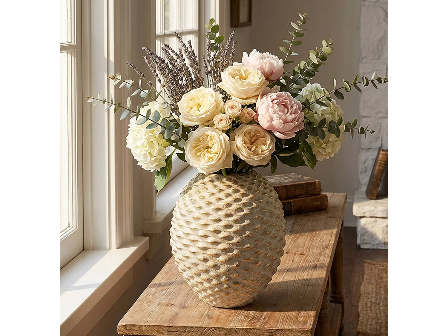 Vaso in ceramica beige cm Ø 23,5x28,5