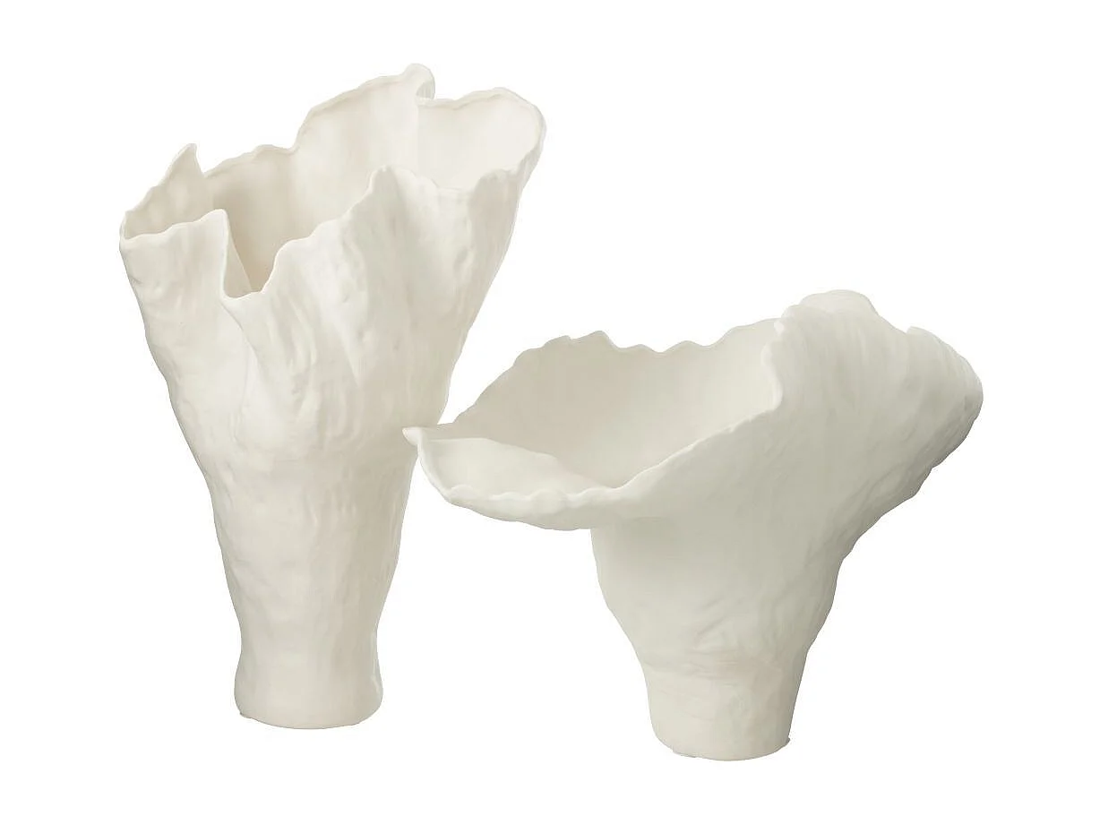Vase Déco en Céramique "Corolla" 51cm Blanc