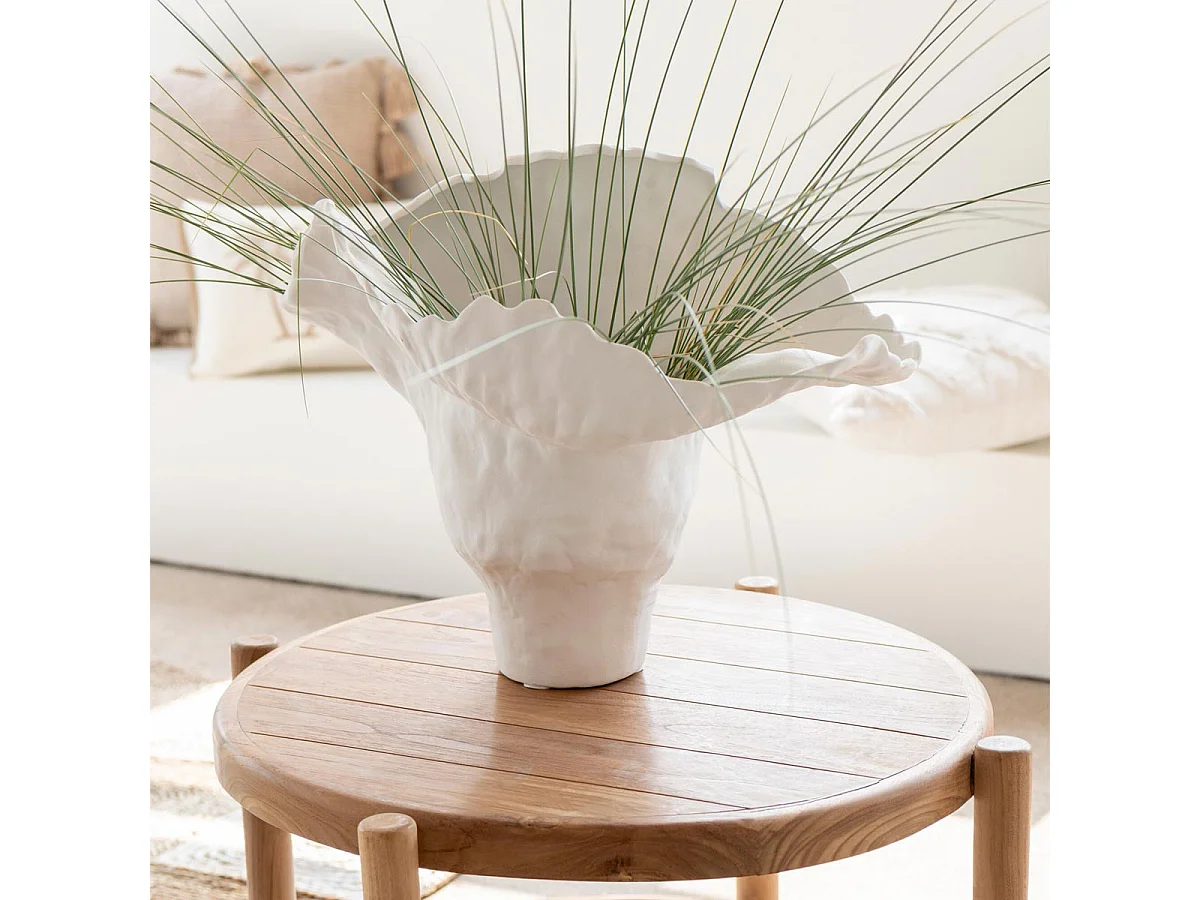Vase Déco en Céramique "Corolla" 51cm Blanc
