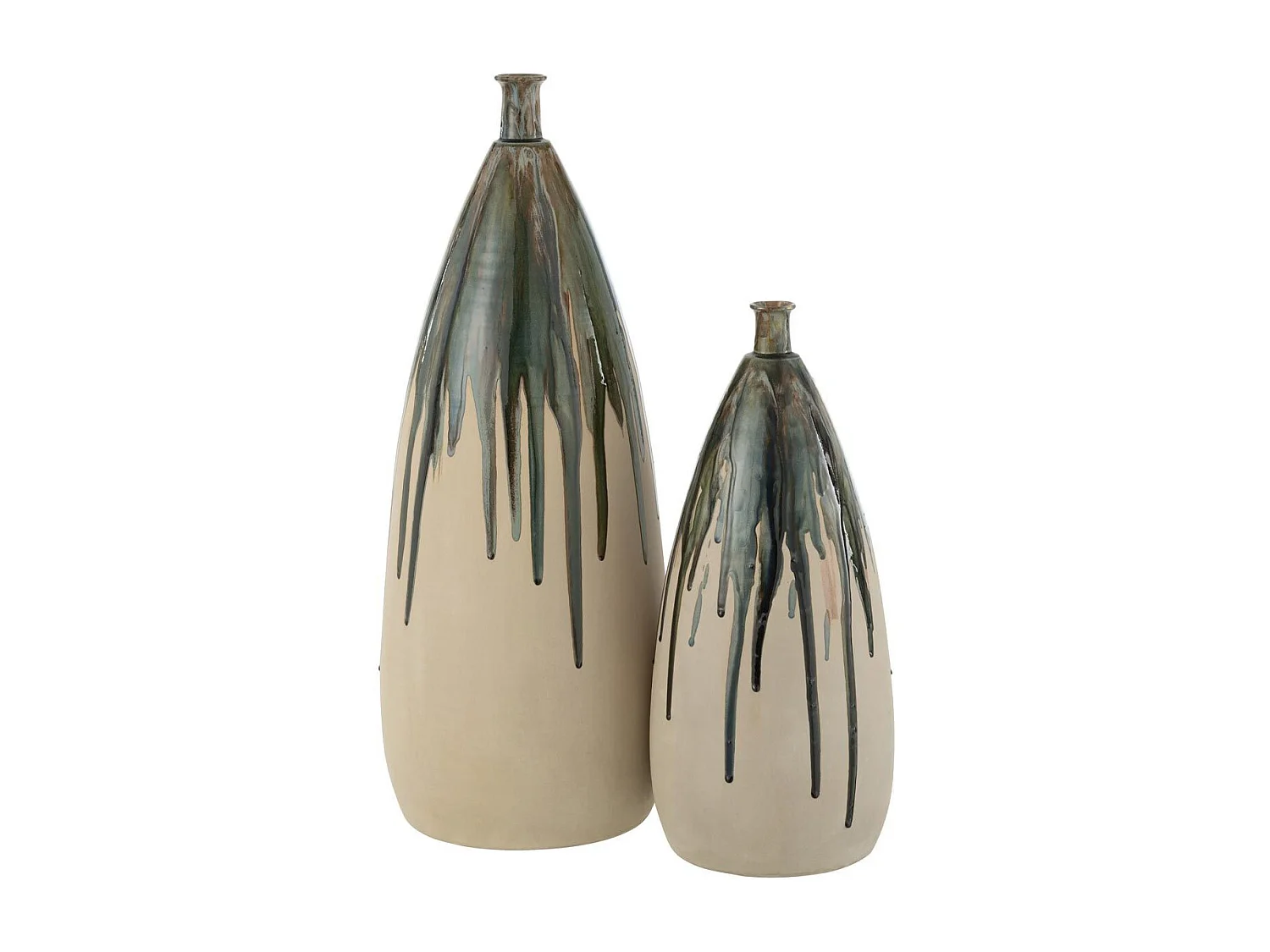 Vase Déco en Céramique "Peinture" 73cm Vert