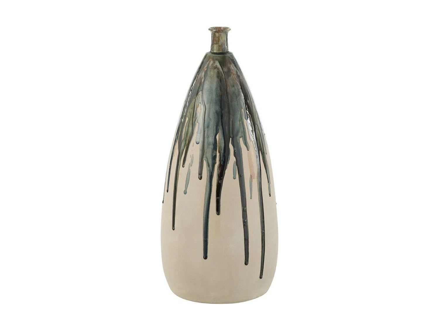 Vase Déco en Céramique "Peinture" 51cm Vert