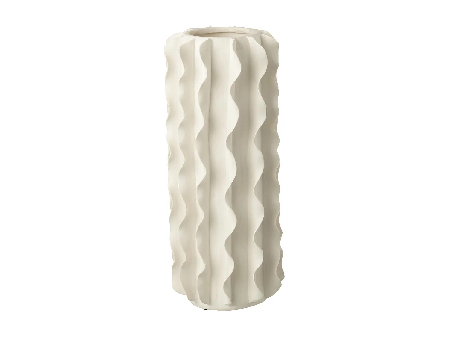 Vase Cylindrique en Céramique "Helix" 44cm Blanc