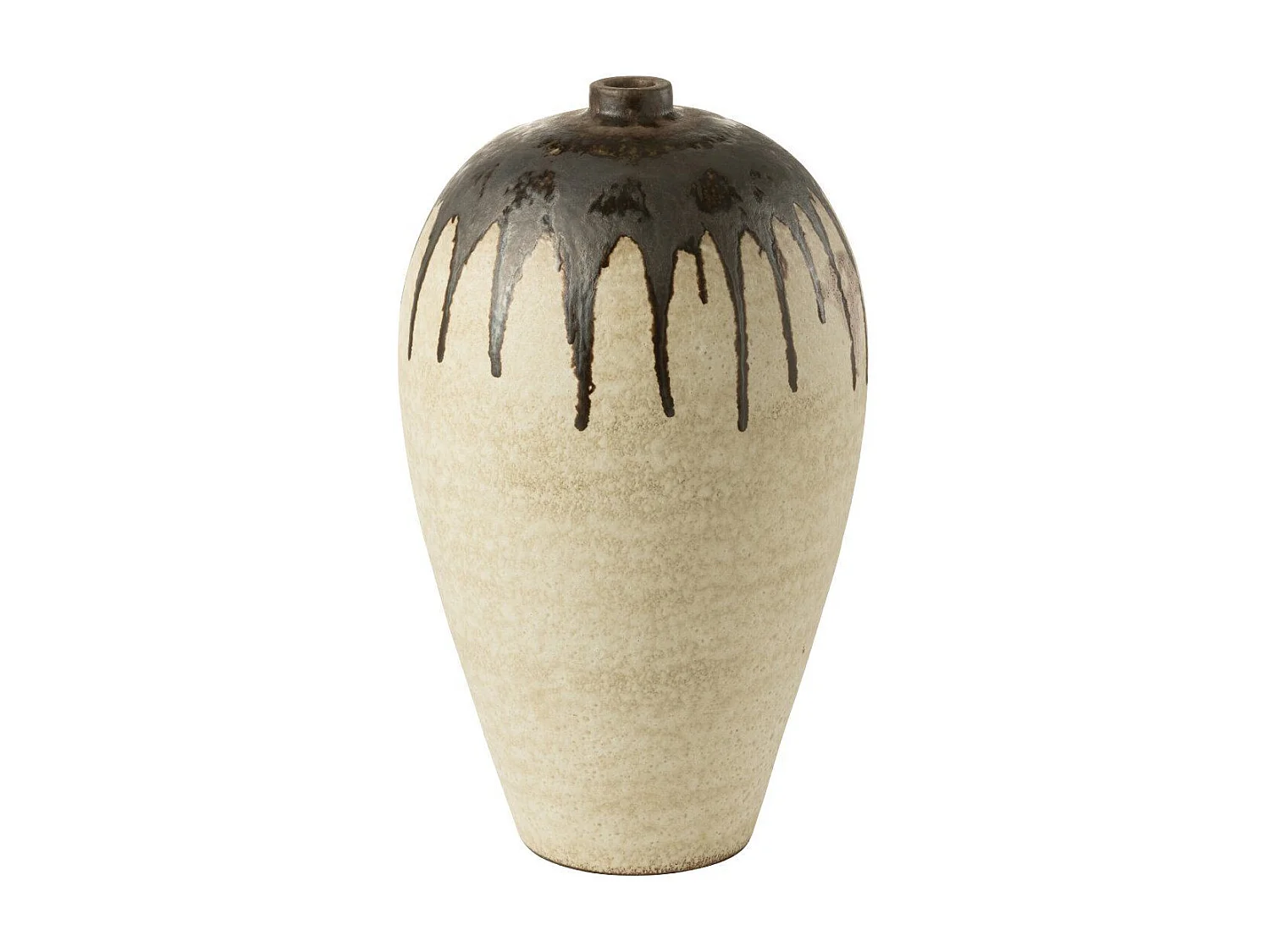 Vase Design en Céramique "Peinture" 56cm Beige