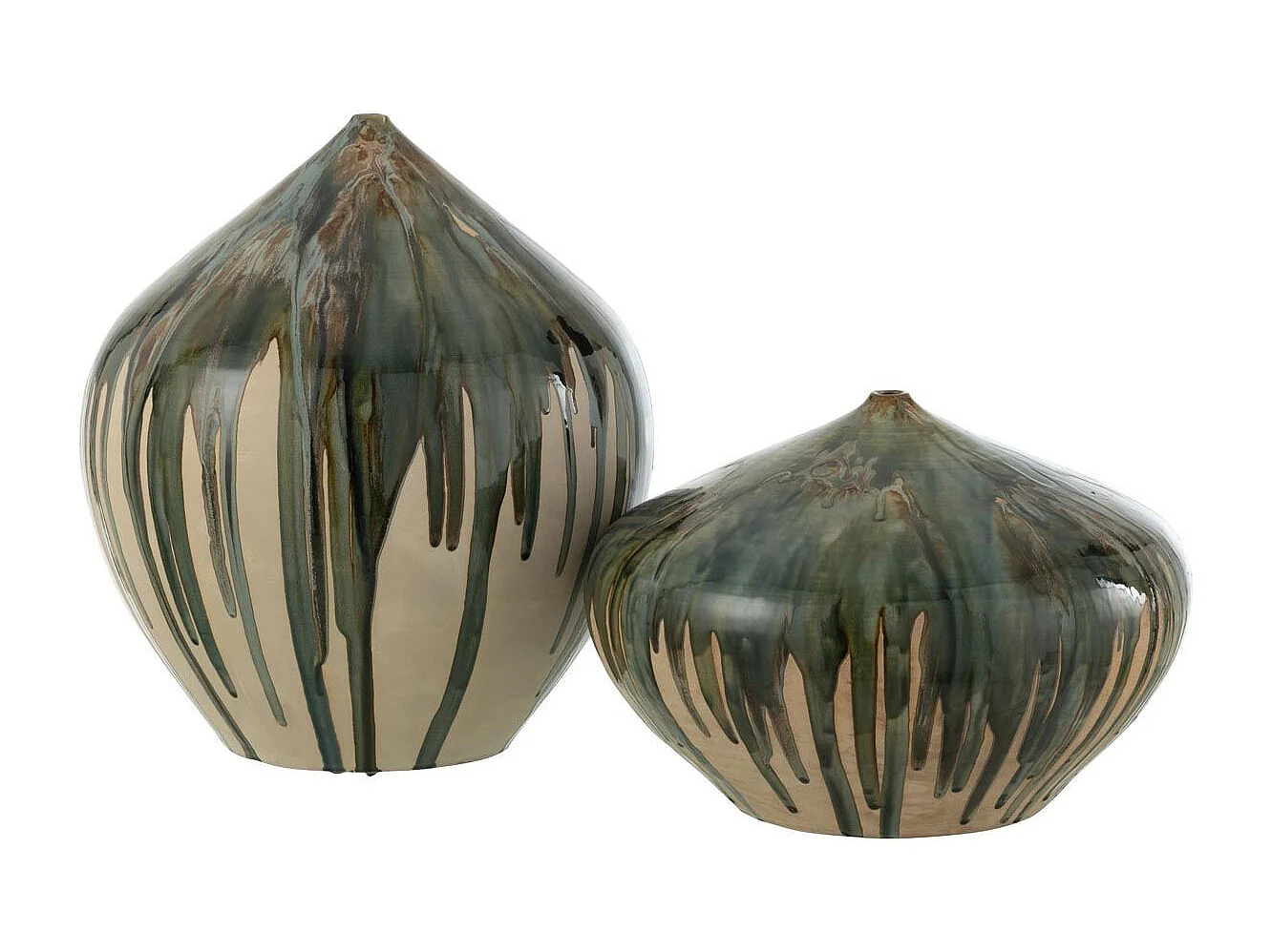 Vase Haut en Céramique "Peinture" 45cm Vert